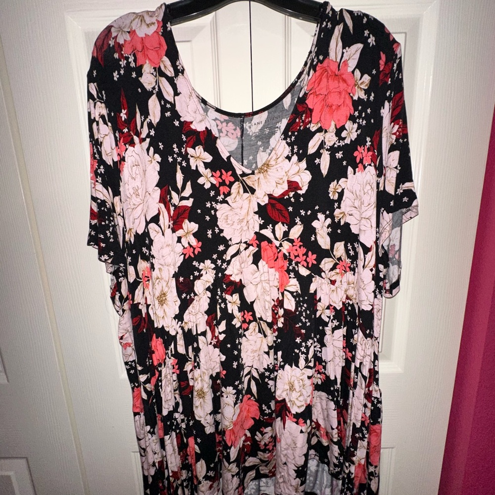 Floral Black/Pink Top - Lane Bryant